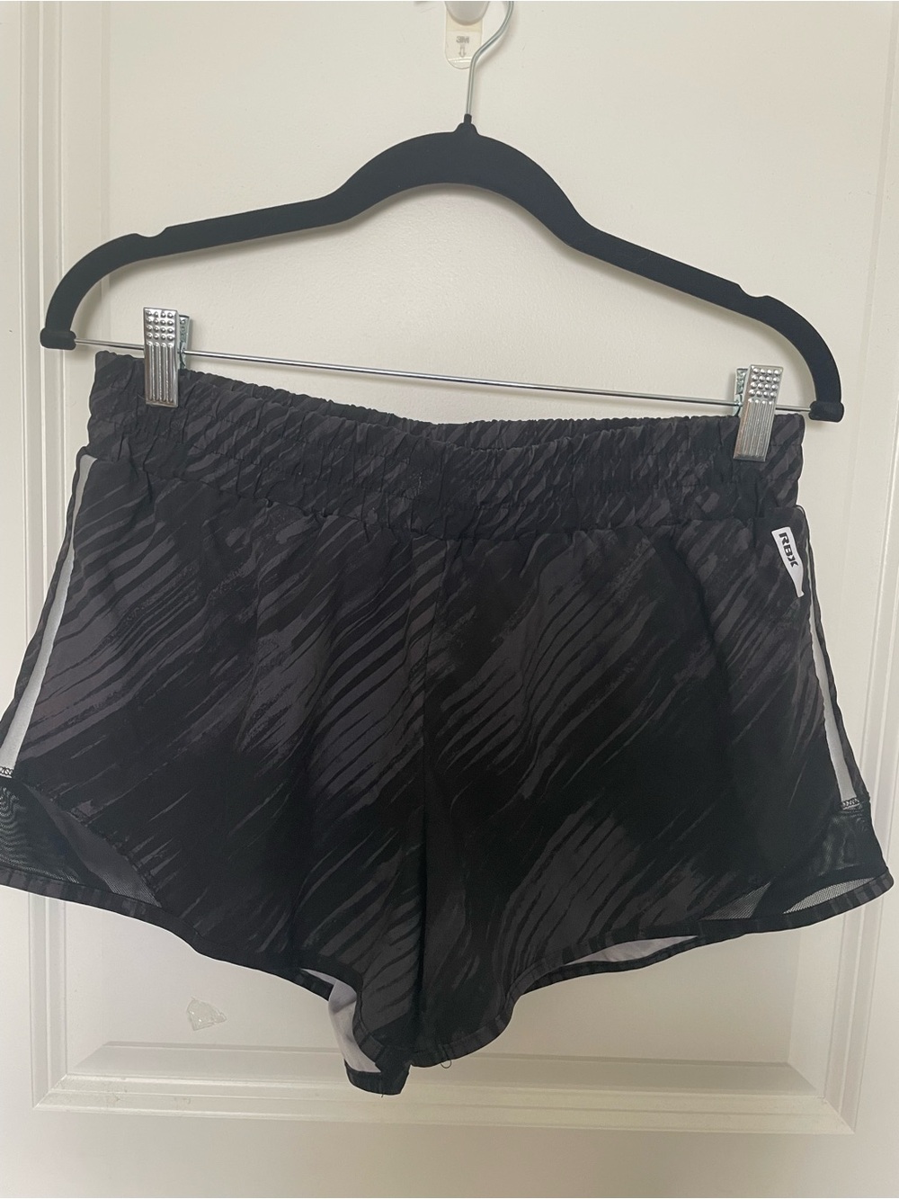 Reebok Black Patterned Athletic Shorts